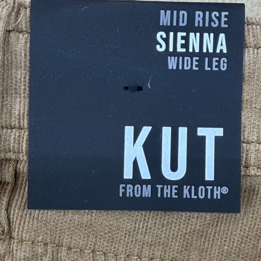 KUT From The Kloth Women Sienna Wide‎ Leg Corduroy Pants Khaki Size 16 - Picture 9 of 14